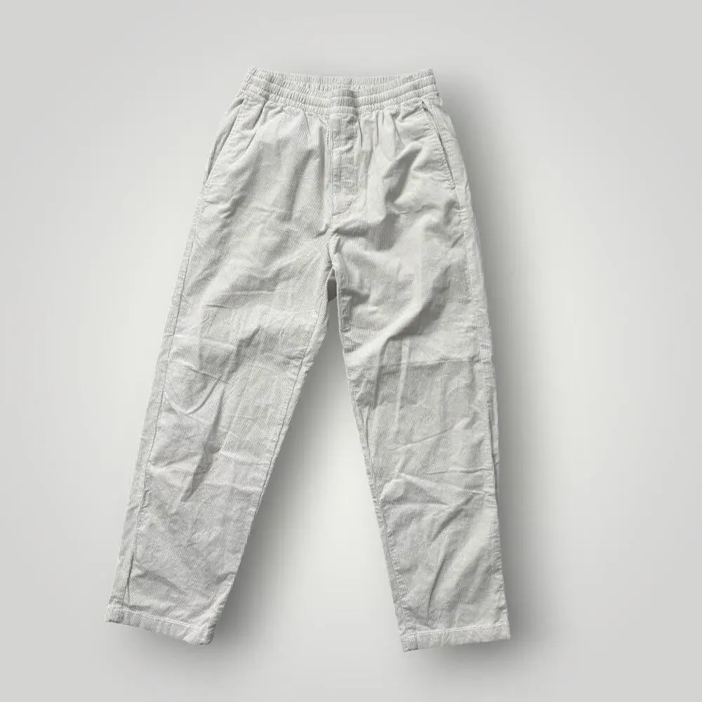 Uniqlo Men’s Corduroy Pull On Pants Ivory Elastic Waist Drawstring Size S